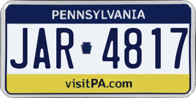PA license plate JAR4817
