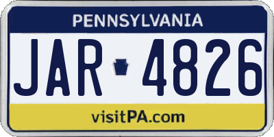 PA license plate JAR4826