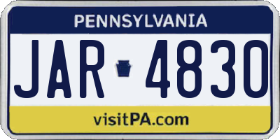 PA license plate JAR4830