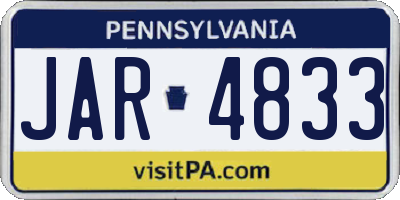 PA license plate JAR4833