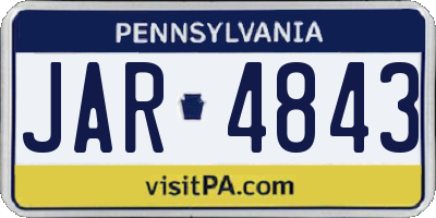 PA license plate JAR4843
