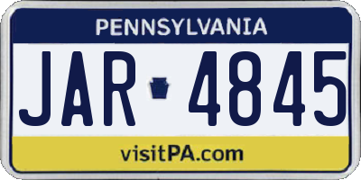 PA license plate JAR4845