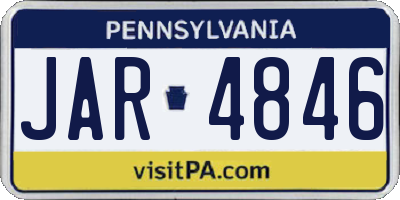 PA license plate JAR4846