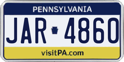 PA license plate JAR4860