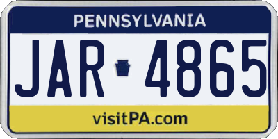 PA license plate JAR4865