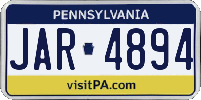 PA license plate JAR4894