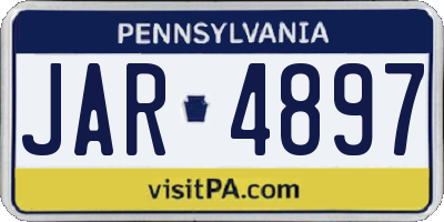 PA license plate JAR4897