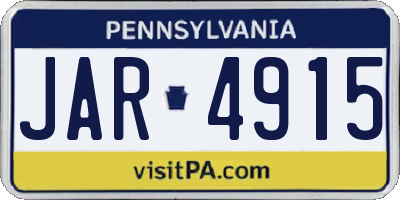PA license plate JAR4915