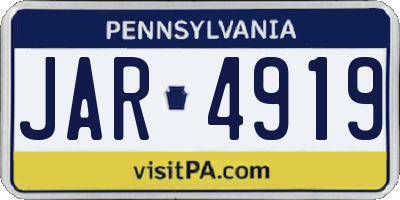 PA license plate JAR4919