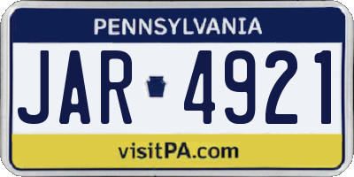 PA license plate JAR4921