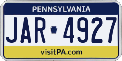 PA license plate JAR4927