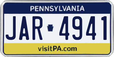 PA license plate JAR4941