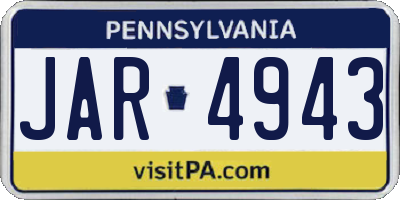PA license plate JAR4943