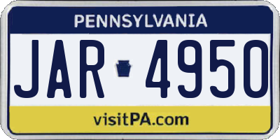 PA license plate JAR4950