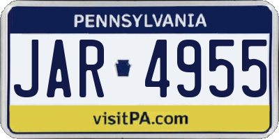 PA license plate JAR4955