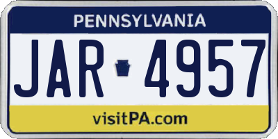 PA license plate JAR4957
