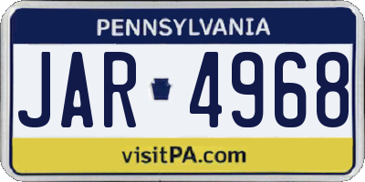 PA license plate JAR4968