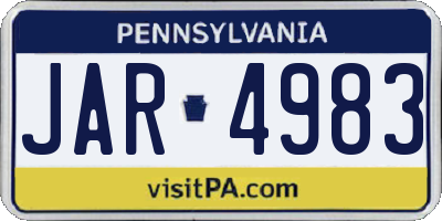 PA license plate JAR4983