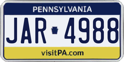 PA license plate JAR4988
