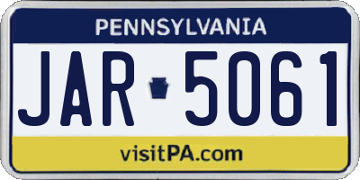 PA license plate JAR5061