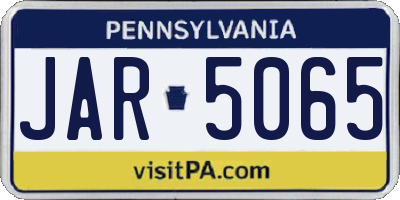 PA license plate JAR5065