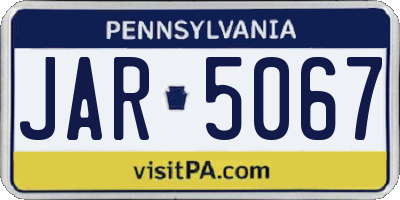 PA license plate JAR5067