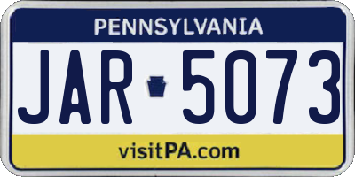 PA license plate JAR5073