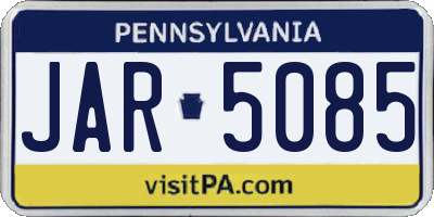 PA license plate JAR5085