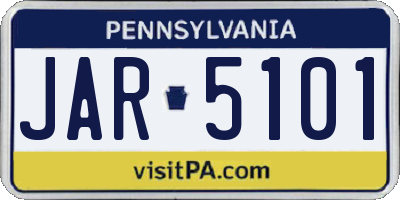 PA license plate JAR5101