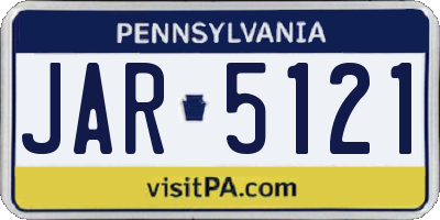 PA license plate JAR5121
