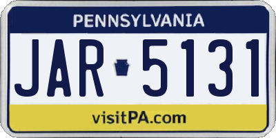 PA license plate JAR5131