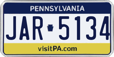 PA license plate JAR5134