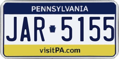 PA license plate JAR5155