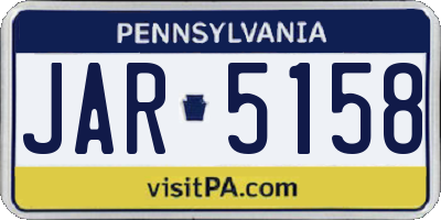 PA license plate JAR5158
