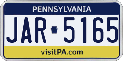 PA license plate JAR5165