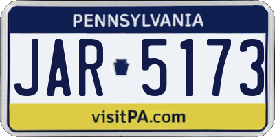 PA license plate JAR5173