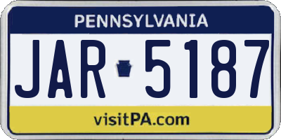 PA license plate JAR5187