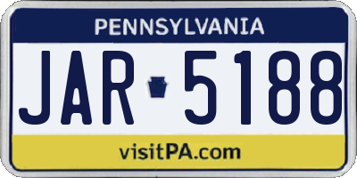PA license plate JAR5188