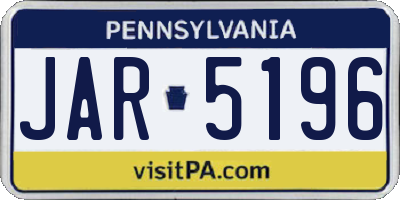 PA license plate JAR5196