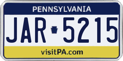PA license plate JAR5215