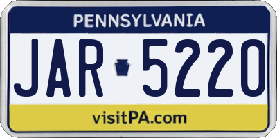 PA license plate JAR5220