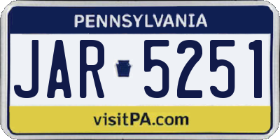 PA license plate JAR5251