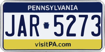PA license plate JAR5273