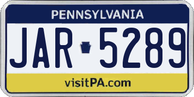 PA license plate JAR5289