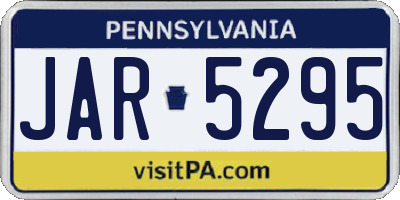 PA license plate JAR5295