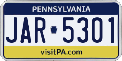 PA license plate JAR5301