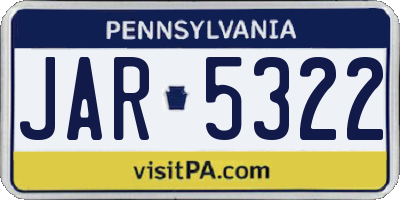 PA license plate JAR5322