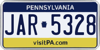 PA license plate JAR5328