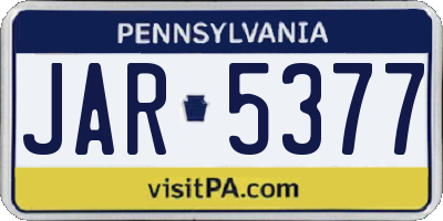 PA license plate JAR5377