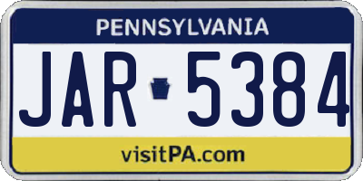 PA license plate JAR5384